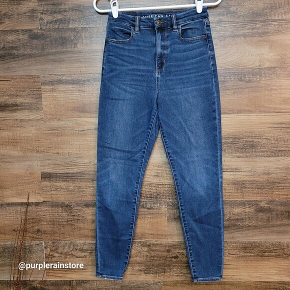 American Eagle Jeans 2 S Jegging Curvy Super Hi Rise Next Level Stretch Dark - Picture 1 of 13